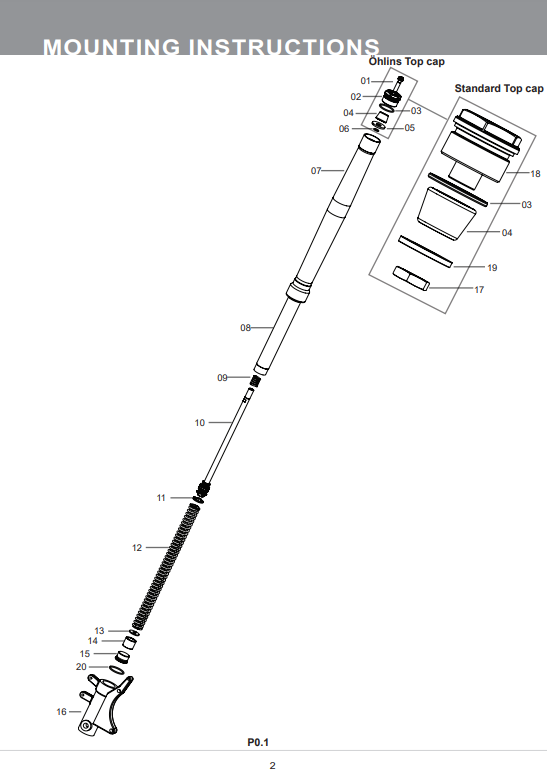 สปริงโช๊คหน้า OHLINS FDK 112 FOR HONDA MONKEY 125 2018-2023