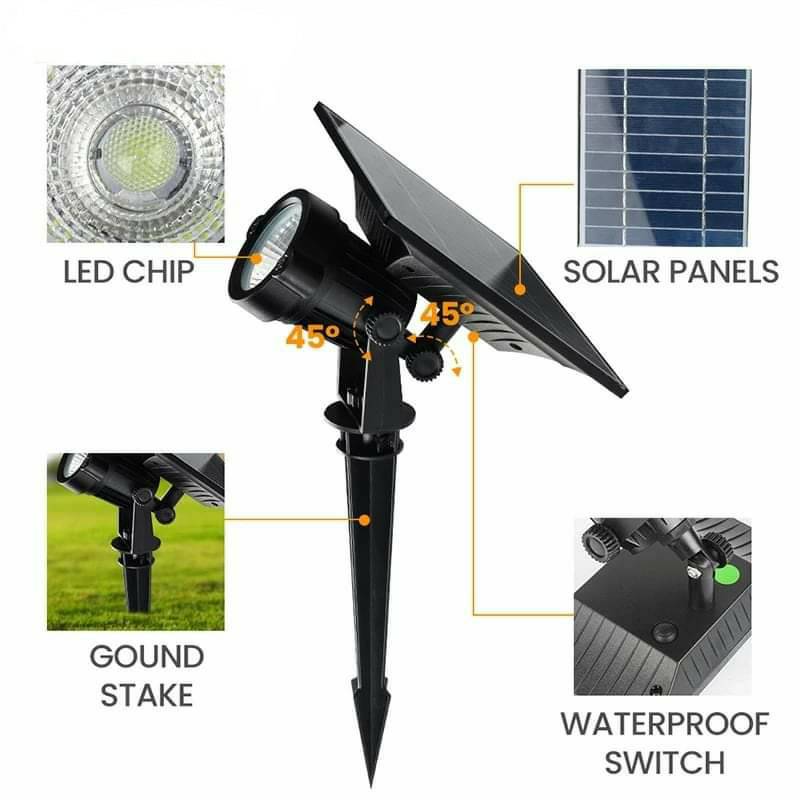 ไฟปักสนามโซล่าเซลล์ 50W สว่างมาก เเสงพุ่ง ทนทาน ใช้งานได้จริง ไฟส่องต้นไม้ ไฟเเต่งสวน