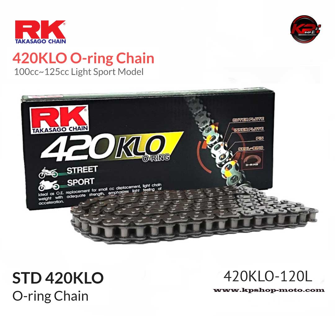 โซ่ RK สีสแตนดารด 420KLO-120L O-ring Chain
