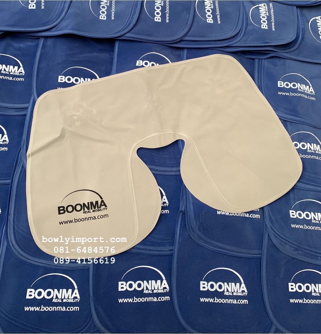 หมอนรองคอเป่าลม เนื้อผ้ากำมะหยี่ พร้อมสกรีนโลโก้