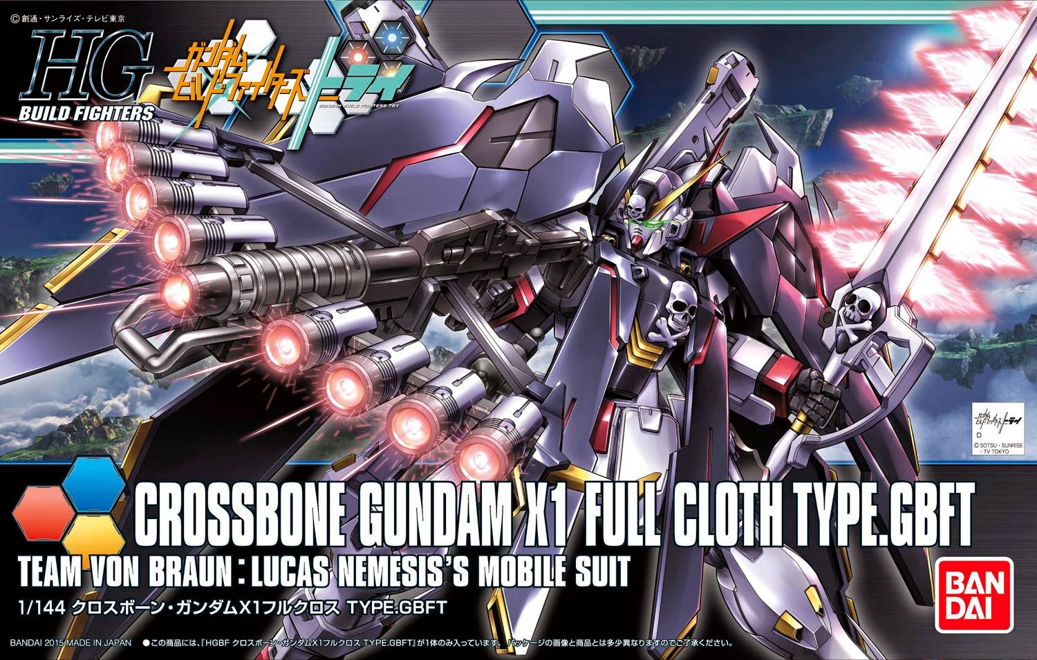 HGBF 1/144 Crossbone Gundam X1 Fullcloth GBFT Ver.
