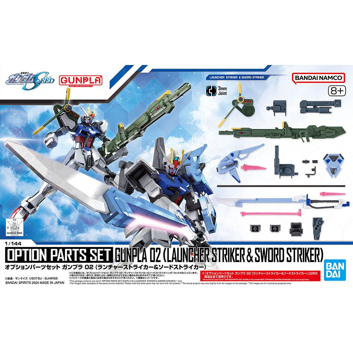 1066693 BANDAI SPIRITS 1/144 OPTION PARTS SET GUNPLA 02 (LAUNCHER STRIKER & SWORD STRIKER)