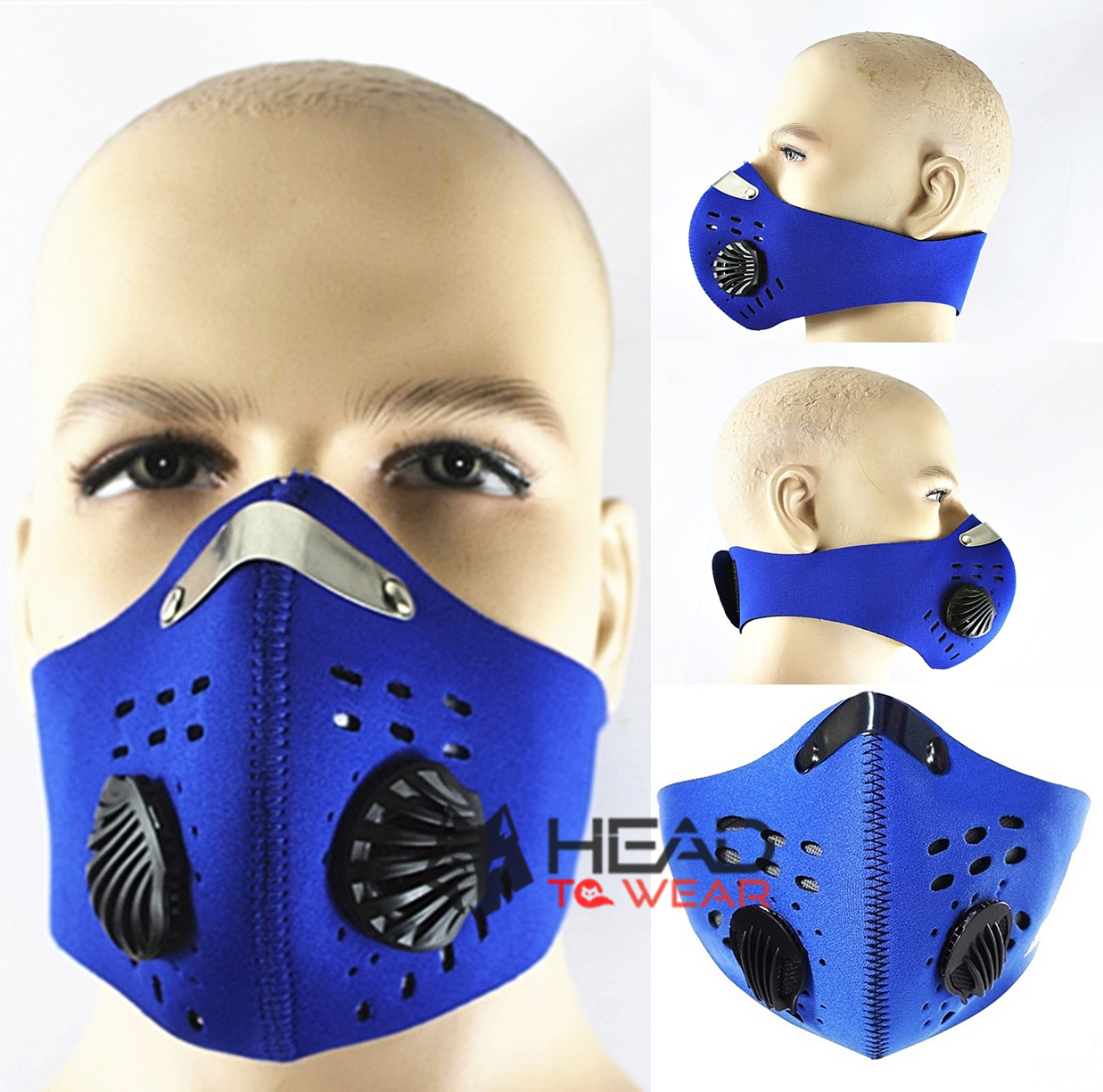หน้ากากปิดจมูก และปาก มีแผ่นกรองฝุ่น : สีน้ำเงิน BLUE รหัส JA006