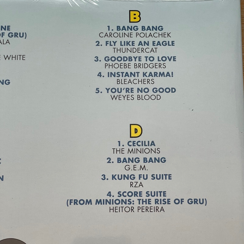 แผ่นเสียง Minions: The Rise Of Gru Limited Edition, Yellow and Blue Swirl มือหนึ่ง ซีล