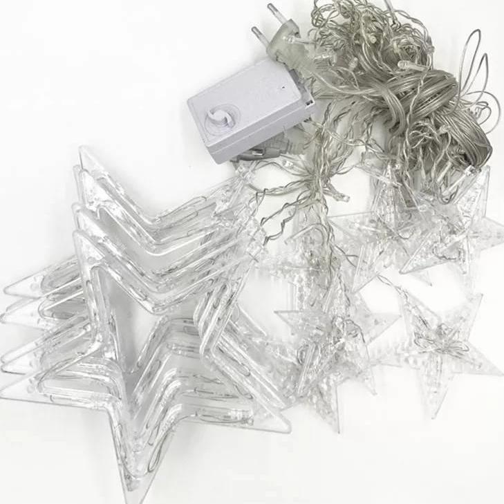 ไฟประดับตกเเต่งปีใหม่ ไฟม่าน led รูปดาว [กดเลือกเเสง] เเสงขาว white / warmwhite / rgb ปรับได้ 8 โหมด เลือกไฟนิ่งหรือไฟกระพริบได้ ใช้สำหรับเป็นไฟเเฟนซีประดับอาคาร สถานที่ ตกเเต่งสวน งานปีใหม่ งานลอยกระทง ไฟประดับห้อง ไฟตกเเต่ง led ไฟเส้น ไฟปีใหม่ ไฟคริสมาส