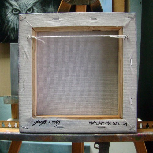 Cat 07 ภาพวาดสีน้ำมัน บนเฟรมผ้าใบ canvas ขนาด 20 x 20 cm.