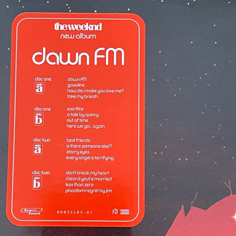 แผ่นเสียง The weeknd Dawn FM ,2 x Vinyl, LP, Album, Limited Edition, Translucent Silver ,มือหนึ่ง ซีล