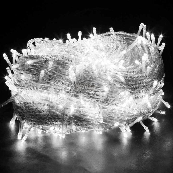 ราคาส่ง ไฟเส้นประดับตกแต่ง ไฟคริสมาส เเสงไวท์ ยาวพิเศษ 100 เมตร 1000LED ไฟตกแต่งห้อง อาคารบ้านเรือน โรงแรม รีสอร์ท สวน ต้นไม้ รุ่น เเสง white เเบบไฟนิ่ง จำนวน 1 ชิ้น