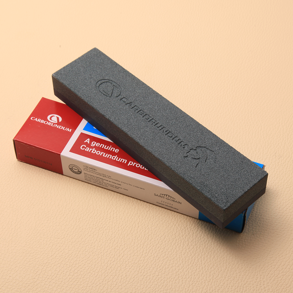 หินลับมีด A GENUINE CARBORUNDUM PRODUCT ของแท้สินค้านำเข้าสำหรับมีดทุกชนิดลับแล้วคมสมใจ เนื้อละเอียดและหยาบในอันเดียวยาว 20 ซม. 1 950 กรัม
