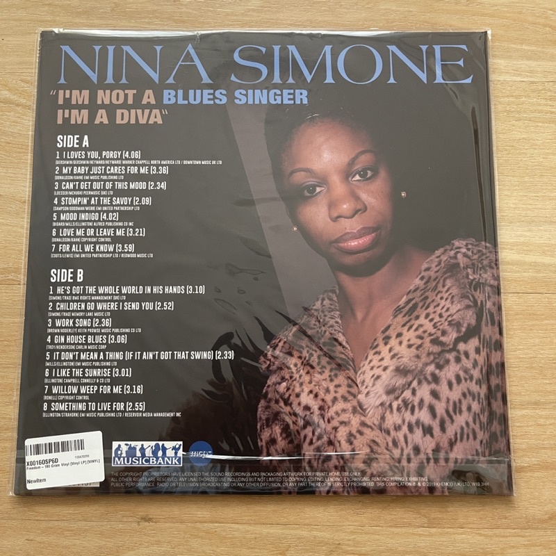 แผ่นเสียง Nina Simone – "I'm Not A Blues Singer I'm A Diva Vinyl, LP, 180 Gram แผ่นเสียงมือหนึ่ง ซีล