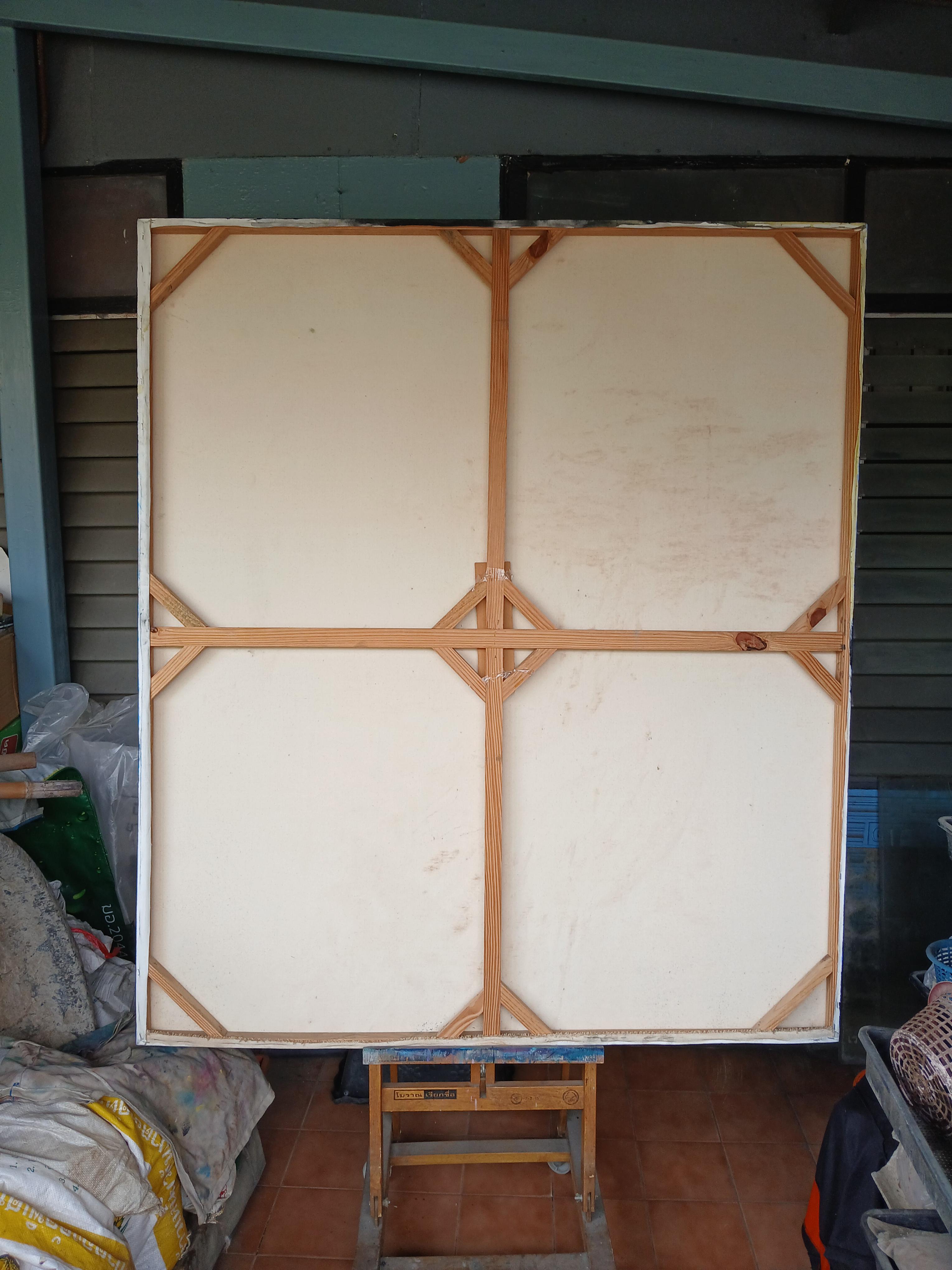 "เพลงชาติ" สีอะครีลิค บนเฟรมผ้าใบ ขนาด 130 cm. x 150 cm.