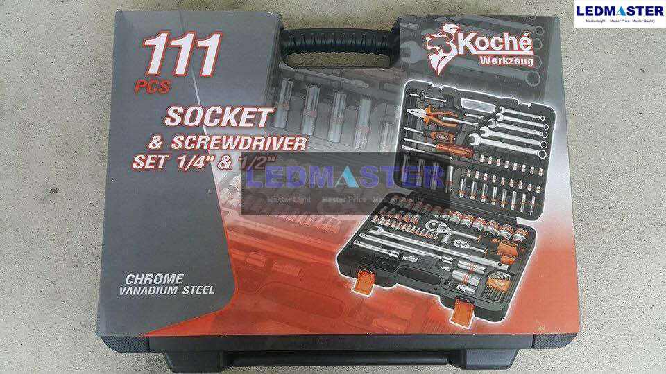 #ของแท้ ชุดใหญ่ บล็อกชุด ชุดเครื่องมือ Koche 111 ชิ้น ขนาด 1/2"-1/4"นิ้ว พร้อมกล่อง ชุดเครื่องมือช่างอเนกประสงค์
