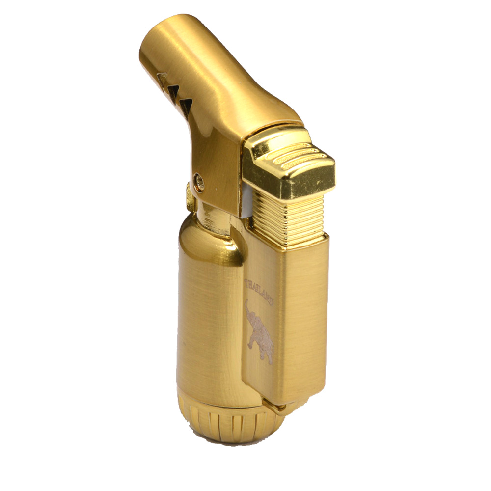 Gas Lighter ไฟแช็ค คุณภาพสูง ให้ไฟเสถียรสม่ำเสมอ เติมแก๊สได้ ใช้สำหรับจุดเตาแก๊ส Grey- Gold Color 3 75 กรัม Grey-Gold Color