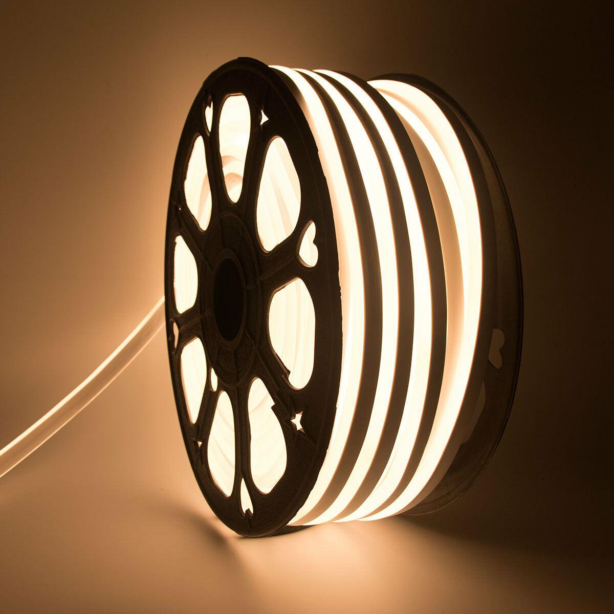 [ฟรี !ปลั๊กหัวจ่าย 3 เส้น] LED Neon Flex 12V ม้วน 50 เมตร ไฟเส้น led นีออนเฟล็กซ์ ไฟแอลอีดีนีออนดัด สามารถ ตัด ดัด โค้ง งอ ตกเเต่ง ได้ตามต้องการ เหมาะกับการเดินไฟซ่อนฝ้า แต่งภายในและภายนอกสถานที่ -แสงวอร์มไวท์ (warmwhite) 12V ม้วนยาว 50 เมตร