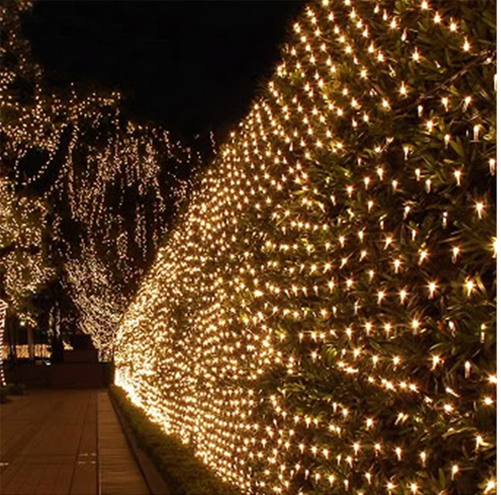 6x4 เมตร ไฟตาข่าย led net light ขนาดใหญ่ ไฟปีใหม่ เเสงวอร์มไวท์(warmwhite) เเบบไฟกระพริบ/ไฟนิ่ง ปรับได้ 8 โหมด ไฟประดับปีใหม่ ไฟหยดน้ำ ไฟคริสมาส