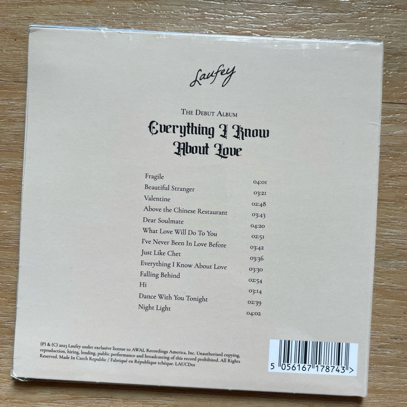 CD ซีดีเพลง Laufey - Everything I Know About Love ,CD, Album, Slipcase มือหนึ่ง,ลิขสิทธิ์แท้,ซีล
