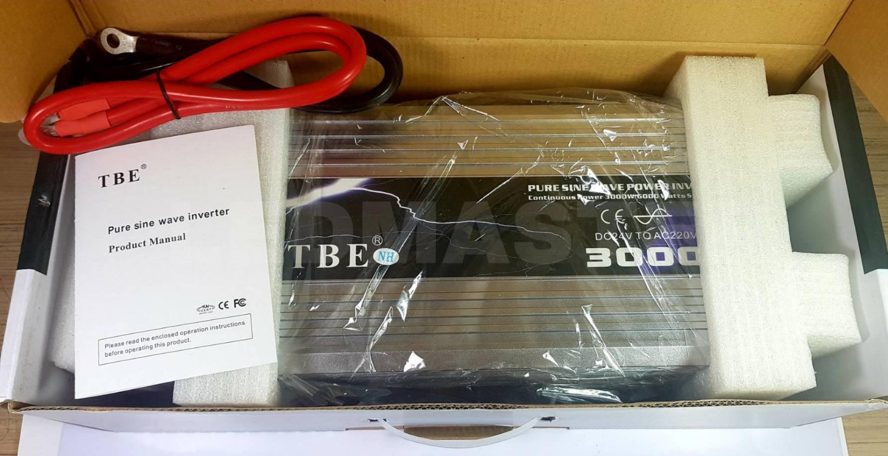 TBE Inverter อินเวอร์เตอร์ DC 24V TO AC 220V 3000W รุ่น Pure Sine กระเเสไฟบริสุทธิ์ คลื่นไฟนิ่ง เครื่องแปลงไฟรถเป็นไฟบ้าน หม้อแปลงไฟ ตัวแปลงไฟรถ ใช้อุปกรณ์ไฟบ้านได้ในรถ เครื่องเเห่เสียง [ เเท้ 100 % ]