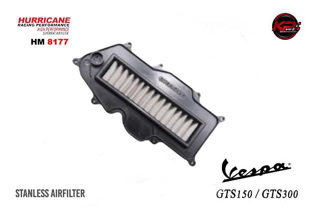 กรองอากาศ HURRICANE FOR VESPA GTS125/150 (STANLESS) HM8177