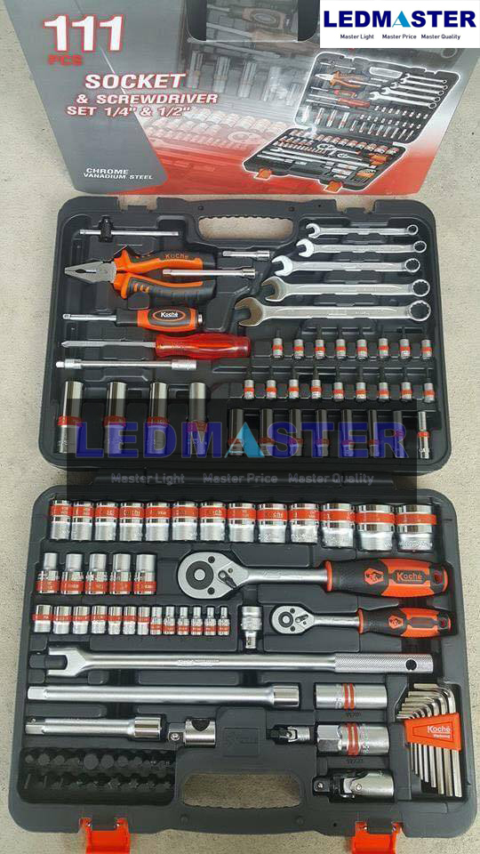 #ของแท้ ชุดใหญ่ บล็อกชุด ชุดเครื่องมือ Koche 111 ชิ้น ขนาด 1/2"-1/4"นิ้ว พร้อมกล่อง ชุดเครื่องมือช่างอเนกประสงค์