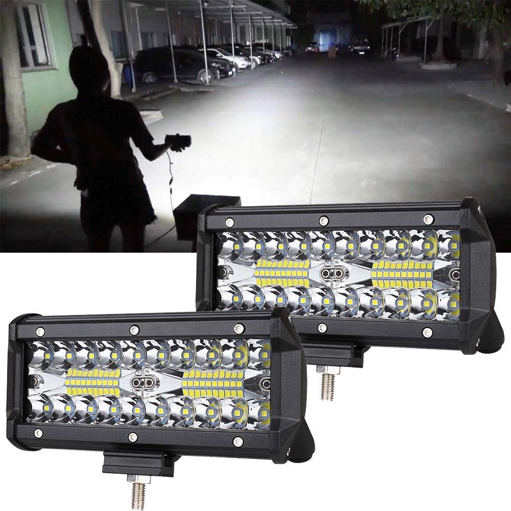 X2 เเพ็คคู่ สุดคุ้ม !! LED LIGHT BAR ไฟสปอร์ตไลท์ ไฟหน้ารถ ไฟท้าย 72W 12V-24V รุ่น COMBO BEAM ทรงเหลี่ยม เเสงขาว งานพรีเมี่ยม จำนวน 2 ชิ้น