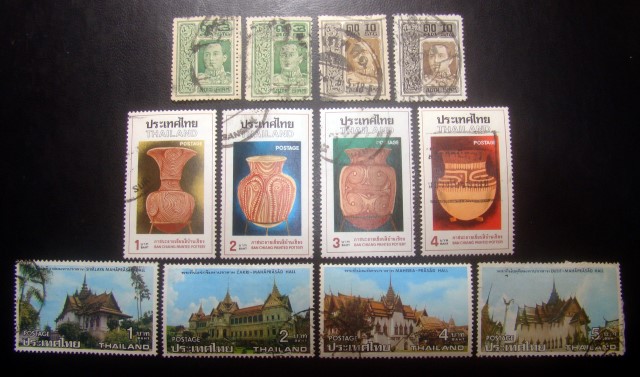 [s2435] แสตมป์รัชกาลที่ 6 ลอนดอน ปี 2459 + แสตมป์ 2 ชุด พิมพ์อังกฤษ ปี 2519 ใช้แล้ว ราคาเบา น่าสะสมครับ