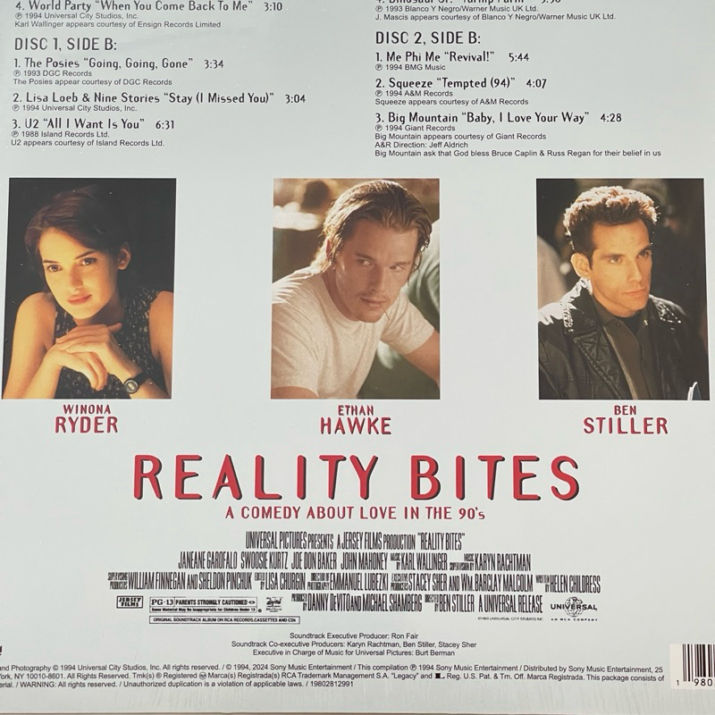 แผ่นเสียง Reality Bites (Original Motion Picture Soundtrack) 30th Anniversary 2 x Vinyl, LP, US มือหนึ่ง ซีล