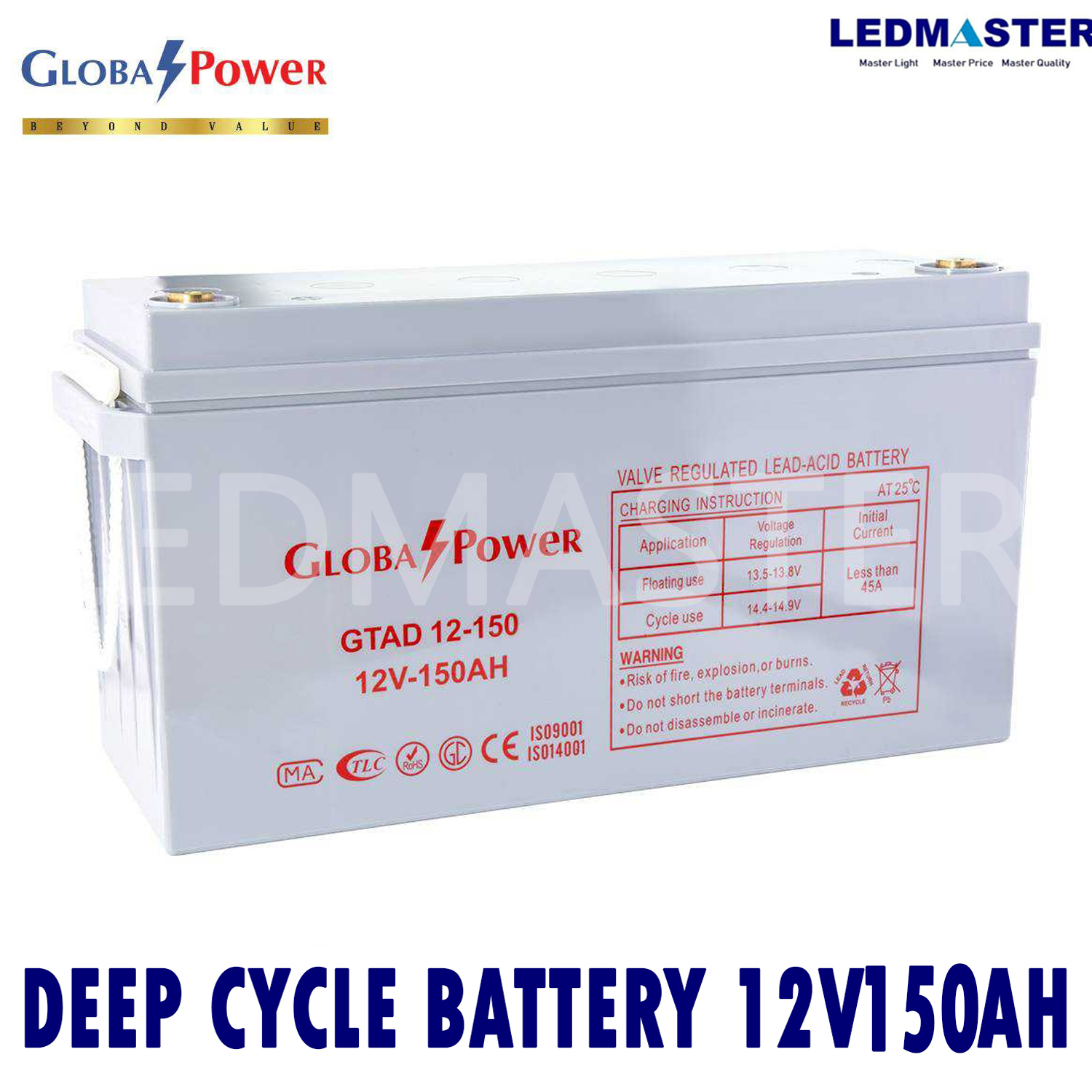 แบตเตอรี่แห้ง 12V รุ่น GTAD (12-150 AH) Battery Deep cycle เกรด A เพื่อโซล่าเซลล์