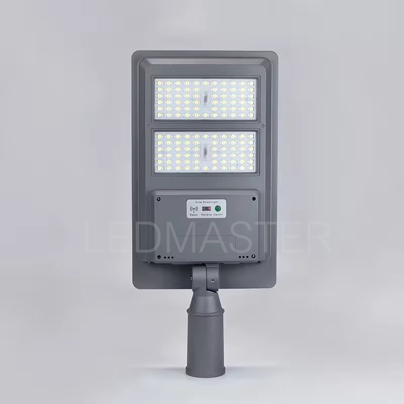 รุ่นใหม่ โคมไฟถนน Streetlight Solarcell 100W 150W 200W แสงขาว สว่างถึงเช้า ขาต่อสามารถงอได้ในตัว