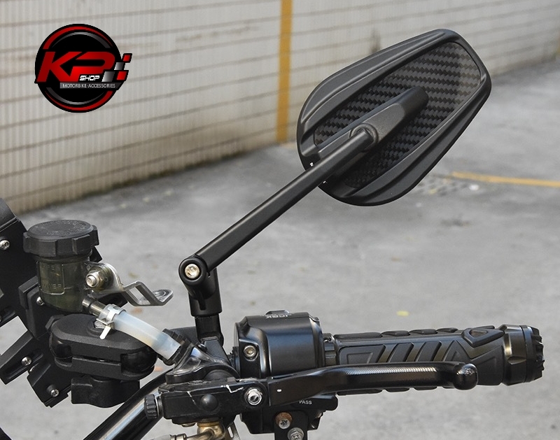 กระจกมอเตอร์ไซค์ ทรงรี ลายคาร์บอนเคปล่า