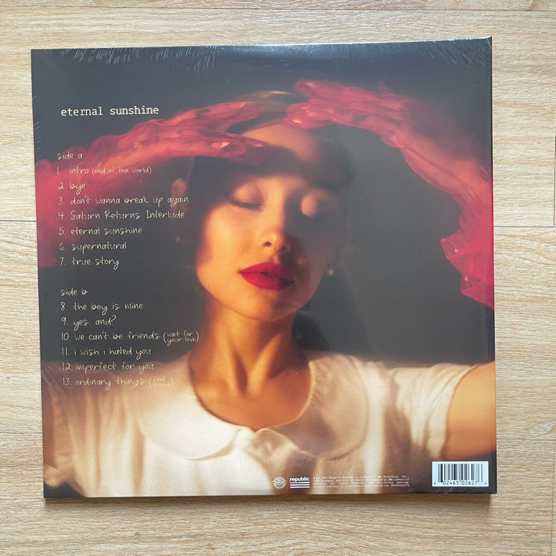 แผ่นเสียง Ariana Grande - Eternal Sunshine ,Vinyl, LP, Album, Red [Translucent Ruby Red] มือหนึ่ง ซีล