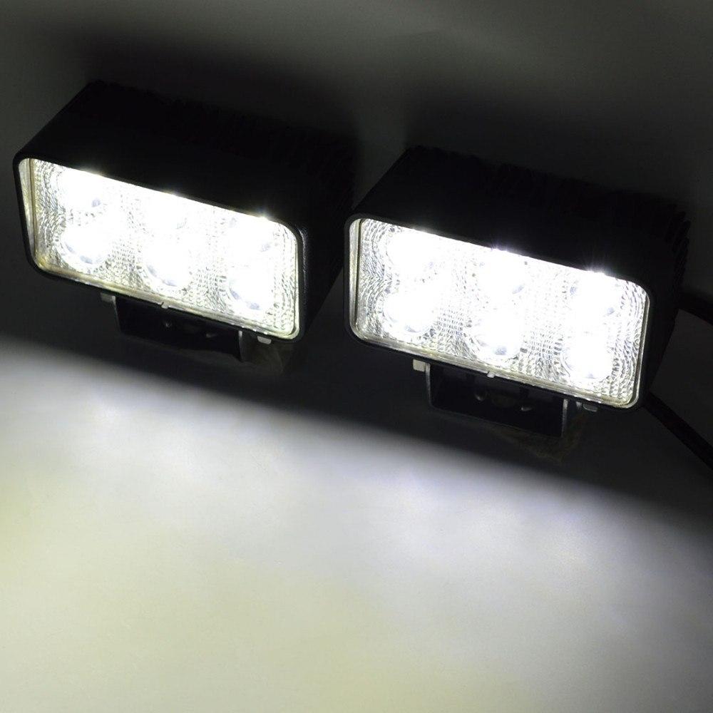 X2 ได้ 2 ชิ้น ราคาสุดคุ้ม !! LED LIGHT BAR ไฟสปอร์ตไลท์ ไฟท้าย ไฟหน้ารถ ไฟช่วยตัดหมอกรถ 18Watt ไฟรถมอเตอร์ไซต์ บิ๊กไบค์ ATV สว่างมาก 12V-24V เเสงขาว ทรงสี่เหลี่ยมผืนผ้า งานพรีเมี่ยม จำนวน 2 ชิ้น