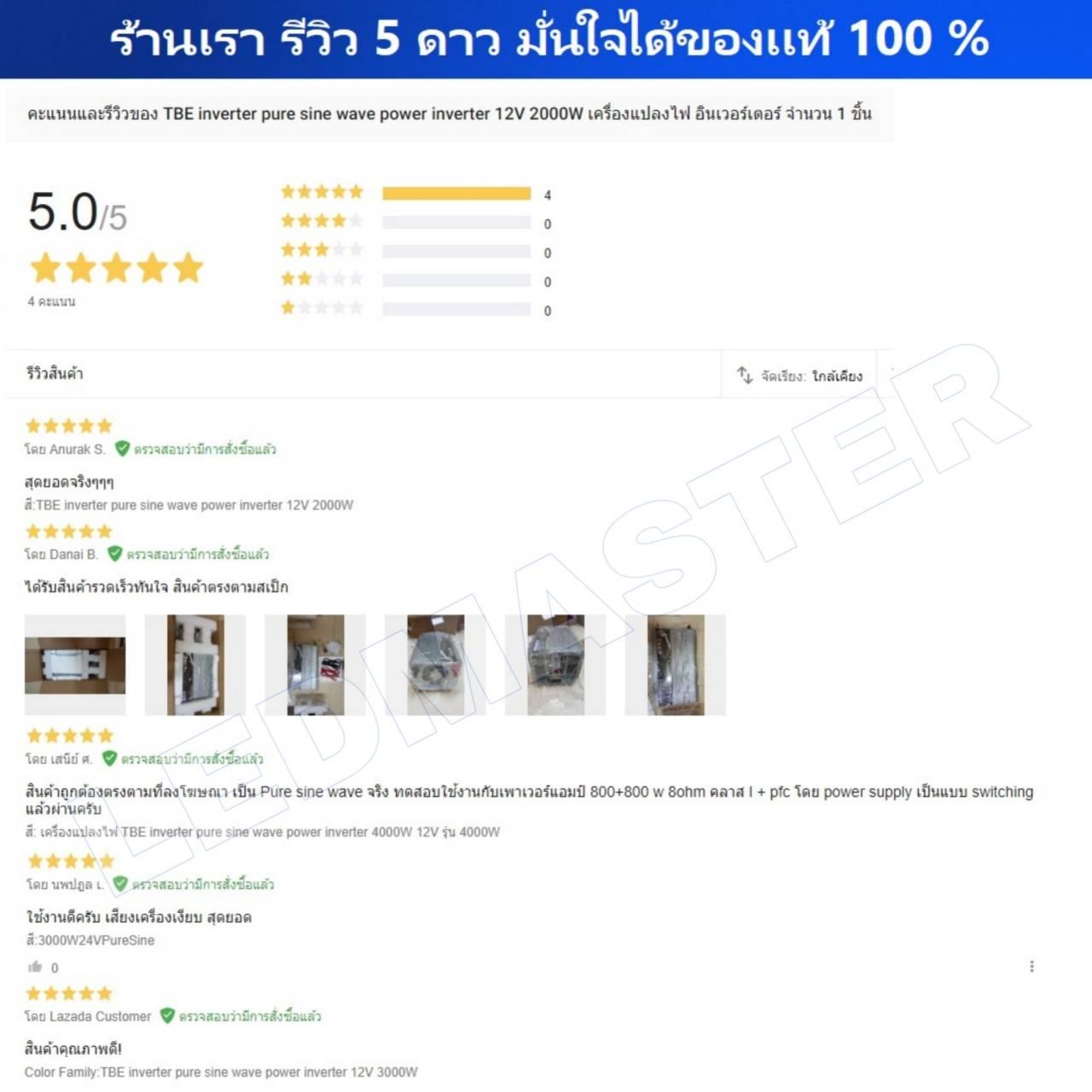 อินเวอร์เตอร์ ยี่ห้อ TBE Inverter Pure Sine Wave 2000W 12V คลื่นเพียวซายน์เวฟ กระเเสไฟบริสุทธิ์ (กระเเสไฟนิ่ง) เครื่องแปลงไฟรถเป็นไฟบ้าน หม้อแปลงไฟ ตัวแปลงไฟรถ ใช้อุปกรณ์ไฟบ้านได้ในรถ เครื่องเเห่เครื่องเสียง