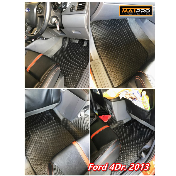 พรมปูพื้นเข้ารูป 100% ลายกระดุม สำหรับรถ รุ่น FORD RANGER 4 DRs. 2012-2018