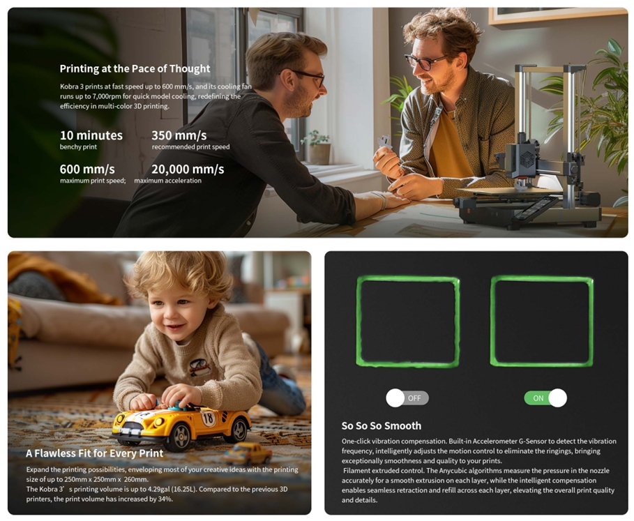 เครื่องพิมพ์ 3 มิติ , 3D Printer : Anycubic Kobra 3 combo by In2Real3d