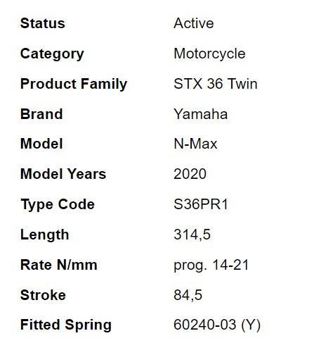 โช๊คหลัง OHLINS YA 010 FOR YAMAHA N-MAX 2020