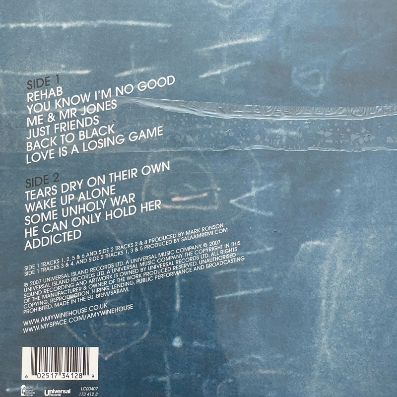 แผ่นเสียง Amy Winehouse – Back To Black , Vinyl, LP, Album, Reissue, 180 gram,EU มือหนึ่ง ซีล