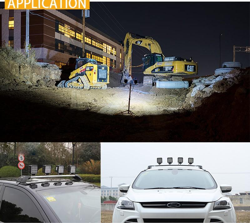 LED FLOODLIGHT ไฟสปอร์ตไลท์ แบบเหลี่ยม ขนาด 4 นิ้ว กำลังไฟ 48 Watt 12V-24V เเสงขาว จำนวน 1 ชิ้น