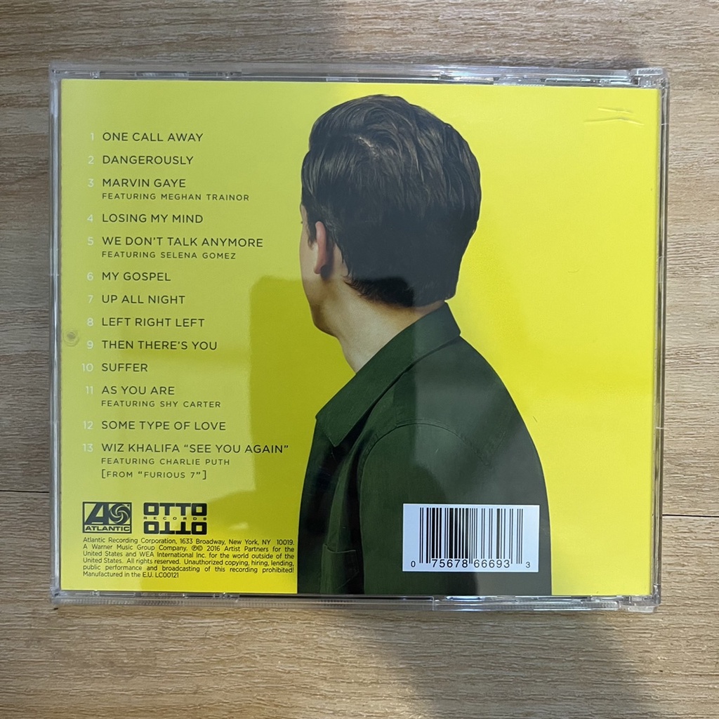 CD ซีดีเพลง Charlie Puth – Nine Track Mind (กล่องแตกเล็กน้อย ตามรูปสุดท้ายมือสอง สภาพดี)