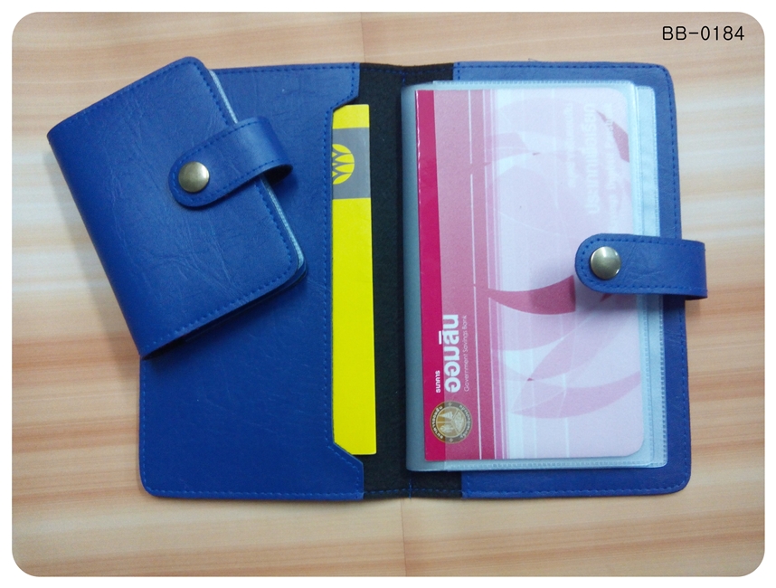 (bb-e23-10) กระเป๋าใส่สมุดบัญชีฯ สีน้ำเงิน กึ่งเงา