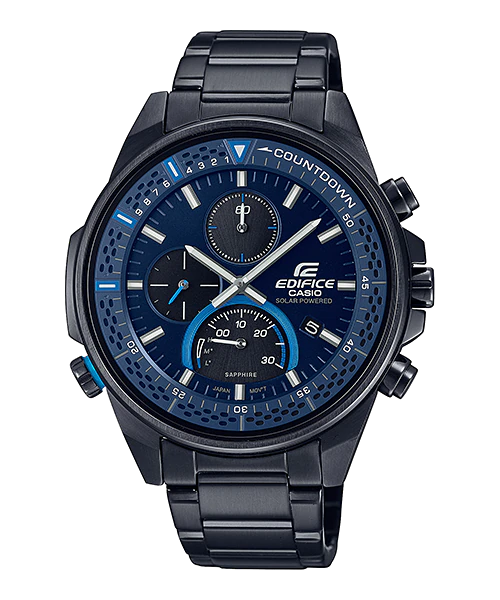 Casio Edifice รูปทรงเพรียวบางประดับคริสตัลแซฟไฟร์ รุ่น EFS-S590DC-2AV