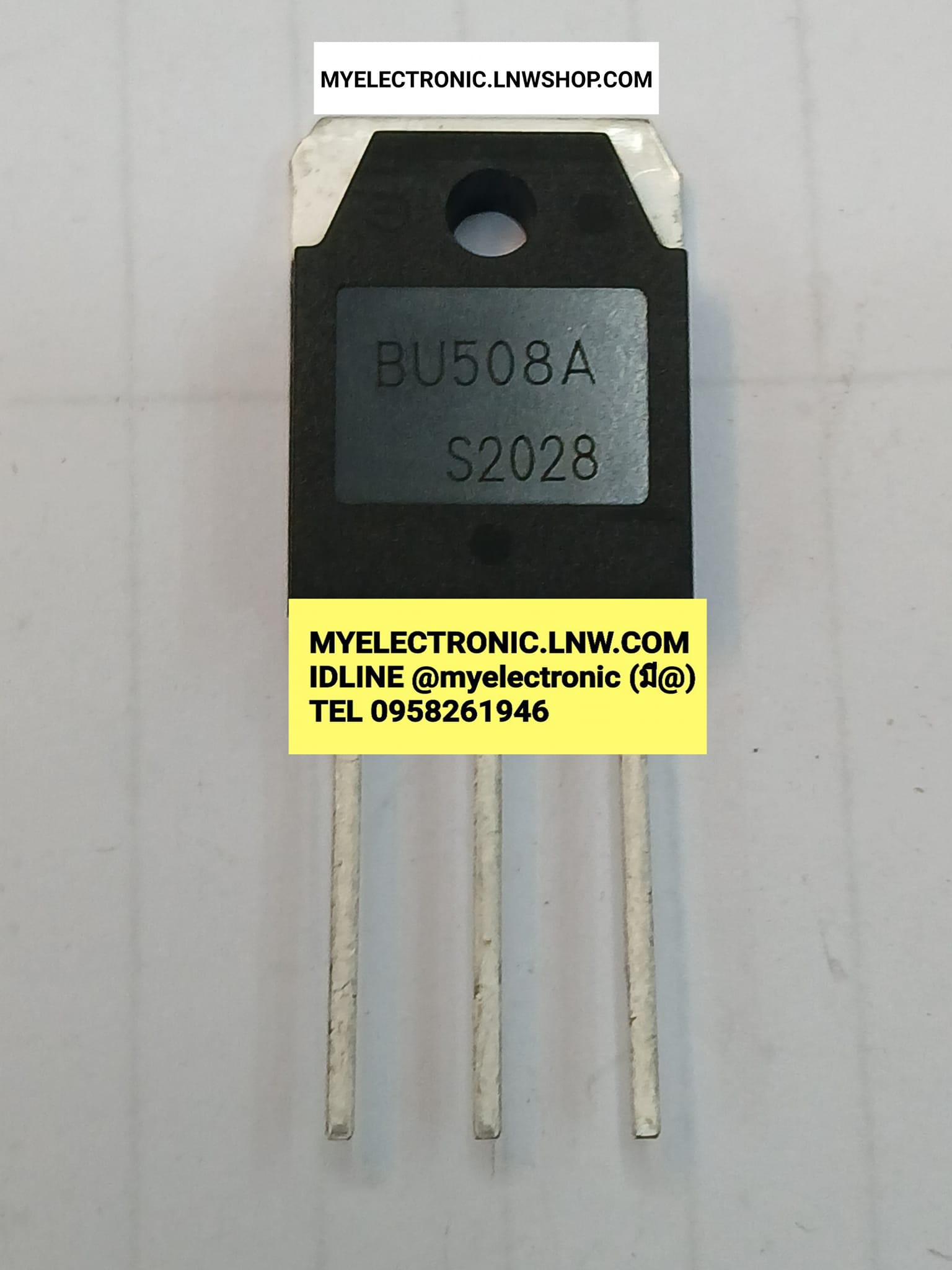 ขาย BU508A ตัวถัง TO-3P ยี่ห้อ SANYO TRANSISTOR ทรานซิสเตอร์ BU508 A ราคา ตัวละ . . . . หน่วย บาท
