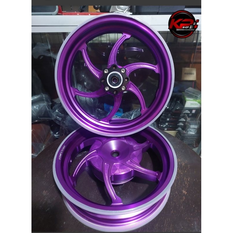 ล้อแต่ง CNC HONDA LEAD 125 สีม่วง