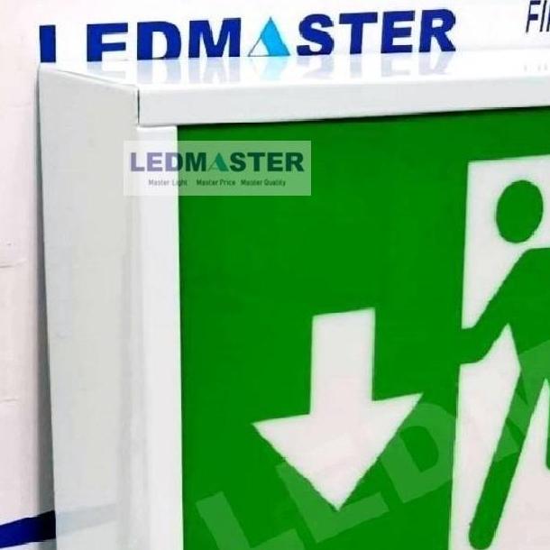 กล่องป้ายทางออกฉุกเฉิน Emergency Exit Sign ป้ายสัญลักษณ์ทางออก ทางหนีไฟ (Fire Exit) ไฟฉุกเฉิน เมื่อเหตุการณ์ฉุกเฉิน ไฟดับ ไฟตก สามารถสำรองไฟได้ ชนิด 1 หน้า รุ่น ข้อความ FIRE EXIT ทางหนีไฟ ลูกศรชี้ลง LMT02