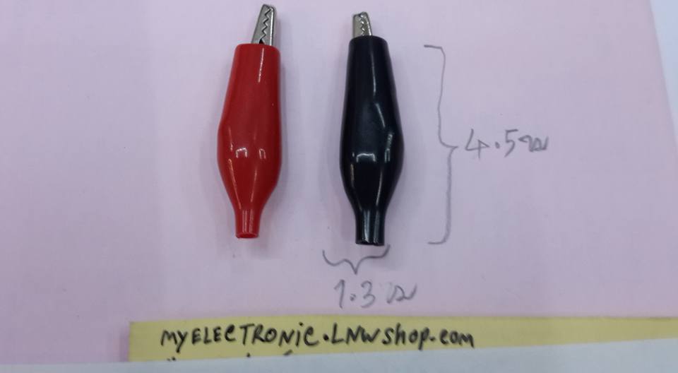 ปากคีบกลางมีสีแดง+ดำ(ขนาดกว้าง1.3ซม.Xยาว4.5ซม.)