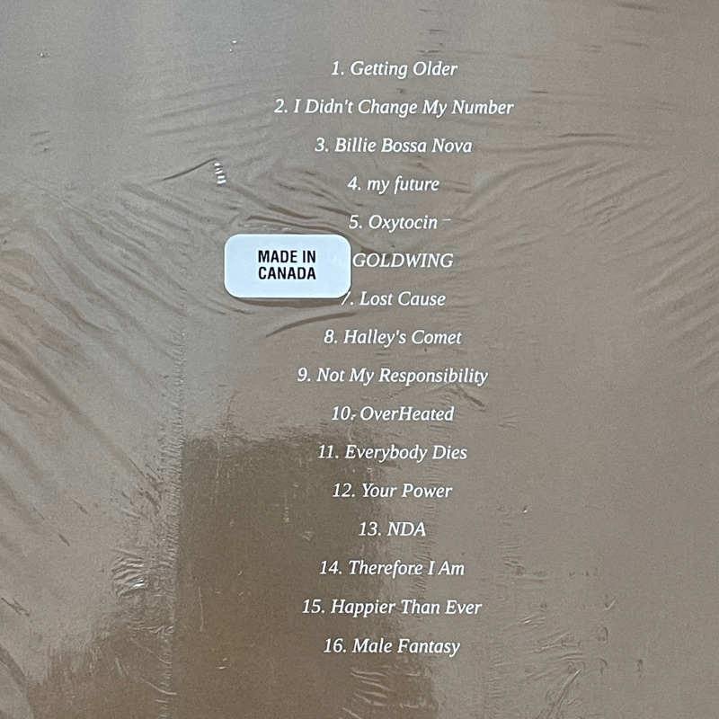 แผ่นเสียง Billie Eilish – Happier Than Ever, 2 x**Black Recycle Vinyl, LP, Album US มือหนึ่ง ซีล