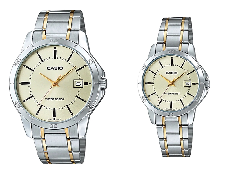 นาฬิกาคู่รัก MTP-V004SG-9A & LTP-V004SG-9A
