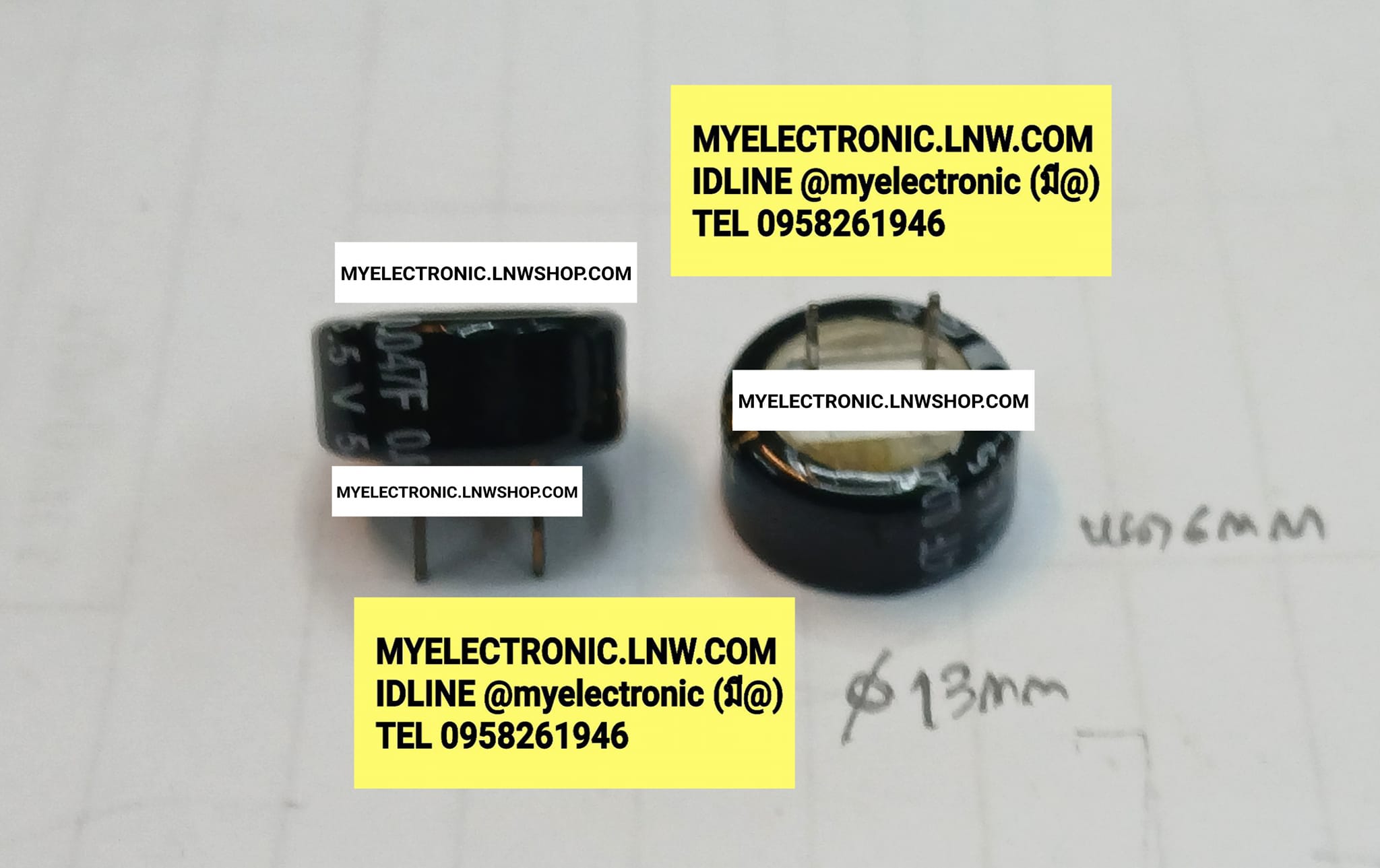 ขาย 0.047F5.5V คาปาซิเตอร์ แบ็คอัพ ยี่ห้อ มัสุชิต๊ะ MATSUSHITA CAPACITOR BLACKUP ราคา ตัวละ . . . . . หน่วย บาท