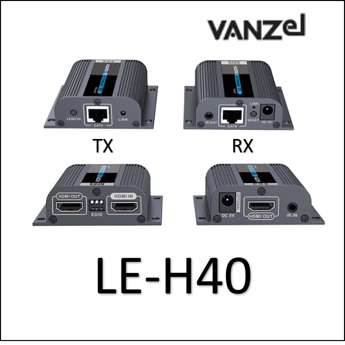 Vanzel LE-H40 HDMI,IR EXTENDER 40M WITH POE