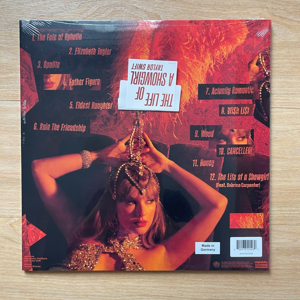 แผ่นเสียง Taylor Swift The Life Of A Showgirl Sweat Orange Glitter Vinyl มือหนึ่ง ซีล