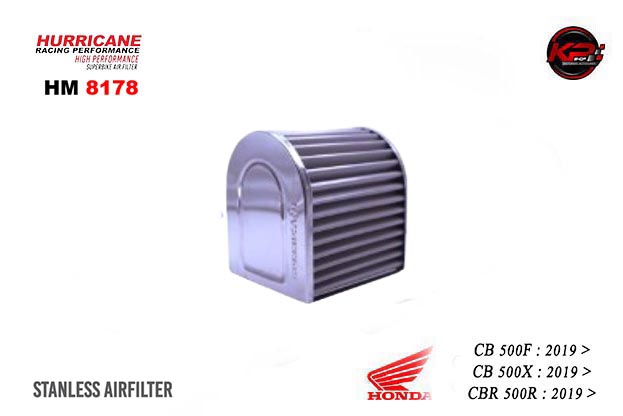 กรองอากาศ HURRICANE FOR HONDA CB500x/500F/CBR500R 2019+(STANLESS) HM8178